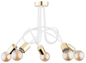 Lampadario a plafone TANGO 5xE27/15W/230V bianco/oro