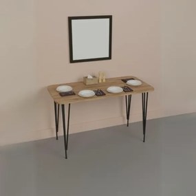 Tavolo Da Cucina Stile Industrial 120x60x73 Gambe A Piramide Pyra Rovere