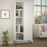 Libreria con anta Jedda colore bianco 80,6x191