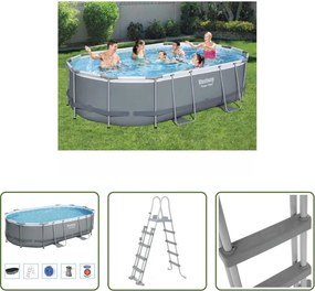 Piscina in metallo - Bestway Set Piscina Ovale Power Steel 488x305x107 cm