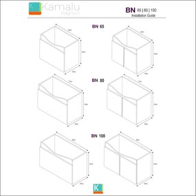 Mobile bagno a terra 65 cm con 2 ante BN-65AT - KAMALU