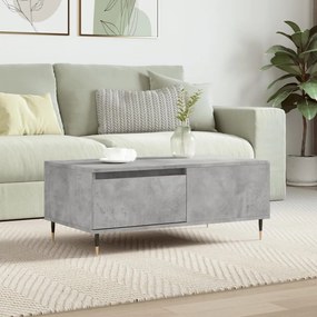 Tavolino Salotto Grigio Cemento 90x50x36,5 Cm Legno Multistrato /