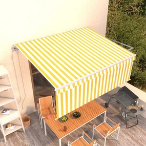 Tenda Retrattile Automatica Con Parasole 4x3m Gialla Bianca /