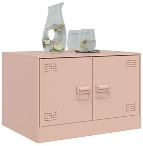 Tavolino da salotto rosa 67x50x44 cm in acciaio