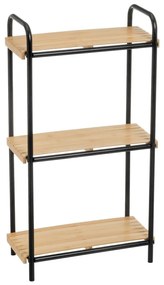 Scaffale nero e color legno naturale in bambù 41x77 cm - Casa Selección