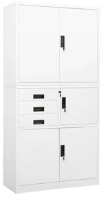 Armadio per ufficio bianco 90x40x180 cm in acciaio