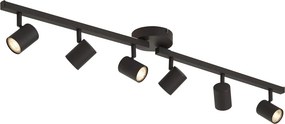 Faretto da soffitto moderno nero 6 luci GU10 50mm con retroilluminazione e interruttore a 3 vie - Back Up