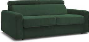 Divano in verde scuro allungabile con rivestimento in velluto a coste 195 cm Monaco – Bobochic Paris