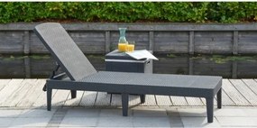 Lettino Prendisole In Resina Effetto Rattan Intrecciato Design Moderno Jaipur Allibert Graphite