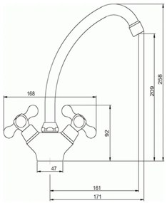Novaservis - Miscelatore per lavello TITANIA RETRO cromo lucido