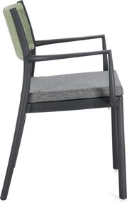 Sedie da esterno in set grigie in plastica 4 pz Alvin – Bizzotto