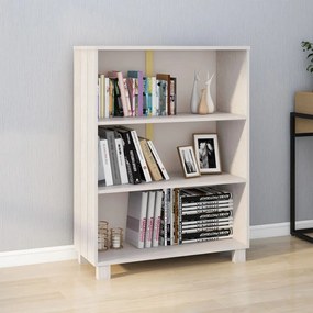 Libreria hamar bianca 85x35x112 cm in legno massello di pino