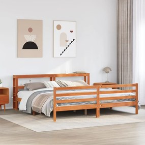 Letto senza materasso marrone cera 200x200 cm in legno di pino