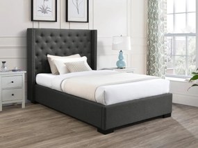 Letto 120 x 200 cm con testata trapuntata Tessuto Grigio - MASSIMO