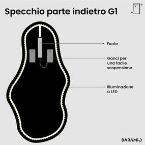 Specchio ondulato con luce LED G1