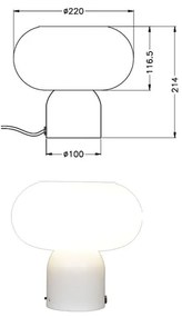 Lampada da tavolo LED design Silvia bianco 620 LUMEN