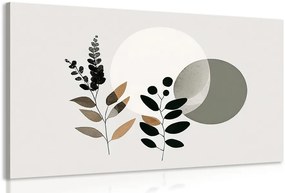 Stampa su tela – Foglie minimaliste con sfondo boho