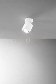 Faretto in alluminio bianco connect 1 luce attacco gu10 quadrato 6x6cm