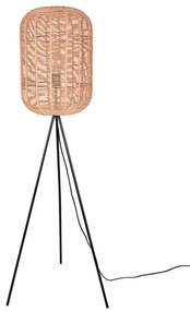 Lampada da terra beige con paralume in vimini e tessuto (altezza 150 cm) Runa - Trio