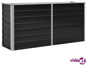vidaXL Letto Rialzato Giardino Antracite 160x40x77 cm Acciaio Zincato