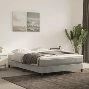 Materasso A Molle Grigio Chiaro 140x220x20 Cm İn Velluto /