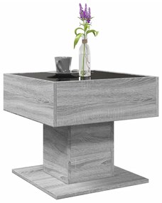 Tavolino salotto con led grigio sonoma 50x50x45 cm multistrato