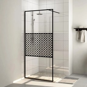 Parete Per Doccia Walk-in Vetro Trasparente Esg 100x195cm Nera /