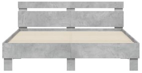 Giroletto testiera grigio cemento 150x200 cm legno multistrato