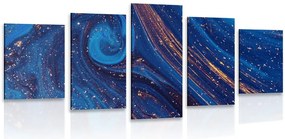Quadri 5 pezzi – Astrazione blu