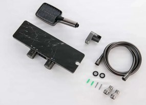 Sistema doccia ELITE EDITION BBT2053 termostatico con LED e getti multipli, in più finiture tra cui nero opaco e grigio grafite — Cromo pietra