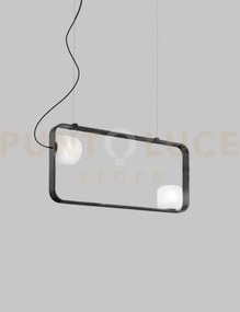 Groove sospensione 90 bianco sfumato antracite 2 luci attacco e14