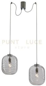 Lampadario a sospensione nereide trasparente 2 luci attacco e27 20,...