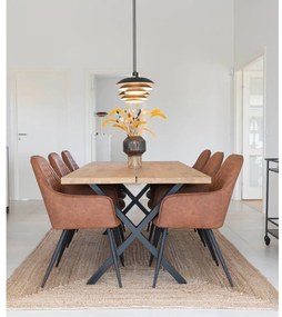 Set di sedie da pranzo marrone in imbottito con braccioli 2 pz Harbo – House Nordic