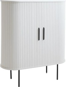 Armadietto bianco con ante scorrevoli 100x118x40 cm Nola – Unique Furniture