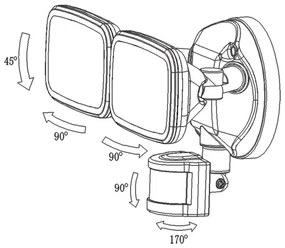 Top Light Siena C PIR - Riflettore LED con sensore SIENA 2xLED/20W/230V IP65
