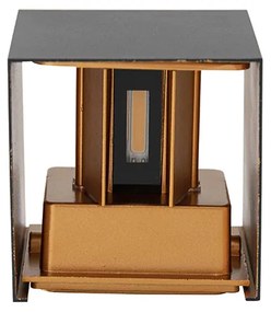 Applique da esterno nera con doratura incl. LED 2 luci IP54 - Edwin