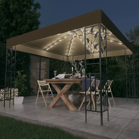 Gazebo Con Luci Led A Stringa 3x3 M Grigio Talpa /