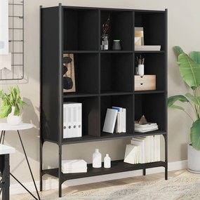 Libreria nera 102x30x141,5 cm in legno multistrato