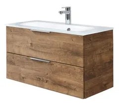 Mobile da bagno sotto lavabo PELIPAL rovere L 100 x H 48 x P 45 cm 2 cassetti, lavabo non incluso