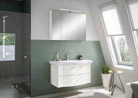 Mobile sottolavabo e lavabo Solitaire per vasca centrale rovere bianco L 97 cm