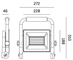 Riflettore LED portatile TIGRA LED/100W/4000K IP54 nero/giallo