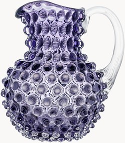 Brocca in vetro soffiato Opaline Paris Hobnail