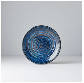 Piatto in ceramica blu Swirl, ø 20 cm Copper - MIJ