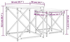 Tavolini Impilabili 2 pz Neri in Legno Multistrato