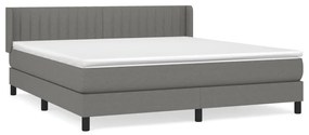 Giroletto a molle con materasso grigio scuro 160x200 cm tessuto