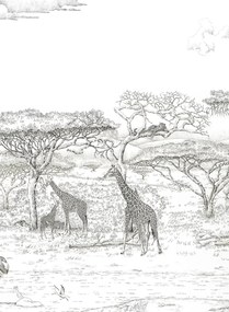 Isidore Leroy Carta da parati panoramica Vallee du Rift Grisaille - Panel B