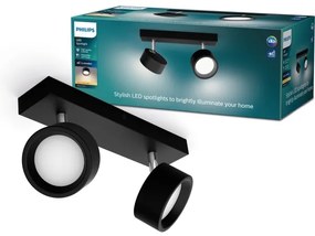 Philips - Faretto LED BRACIA 2xLED/5,5W/230V nero