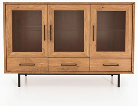 Vetrina in legno di quercia di colore naturale 144x95 cm Abies - The Beds