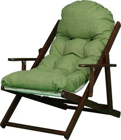 Poltrona in legno pieghevole 3 posizioni - telaio noce cuscino Pea