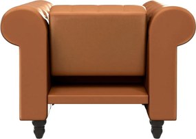 Poltrona chesterfield in similpelle marrone cognac Felix - Støraa